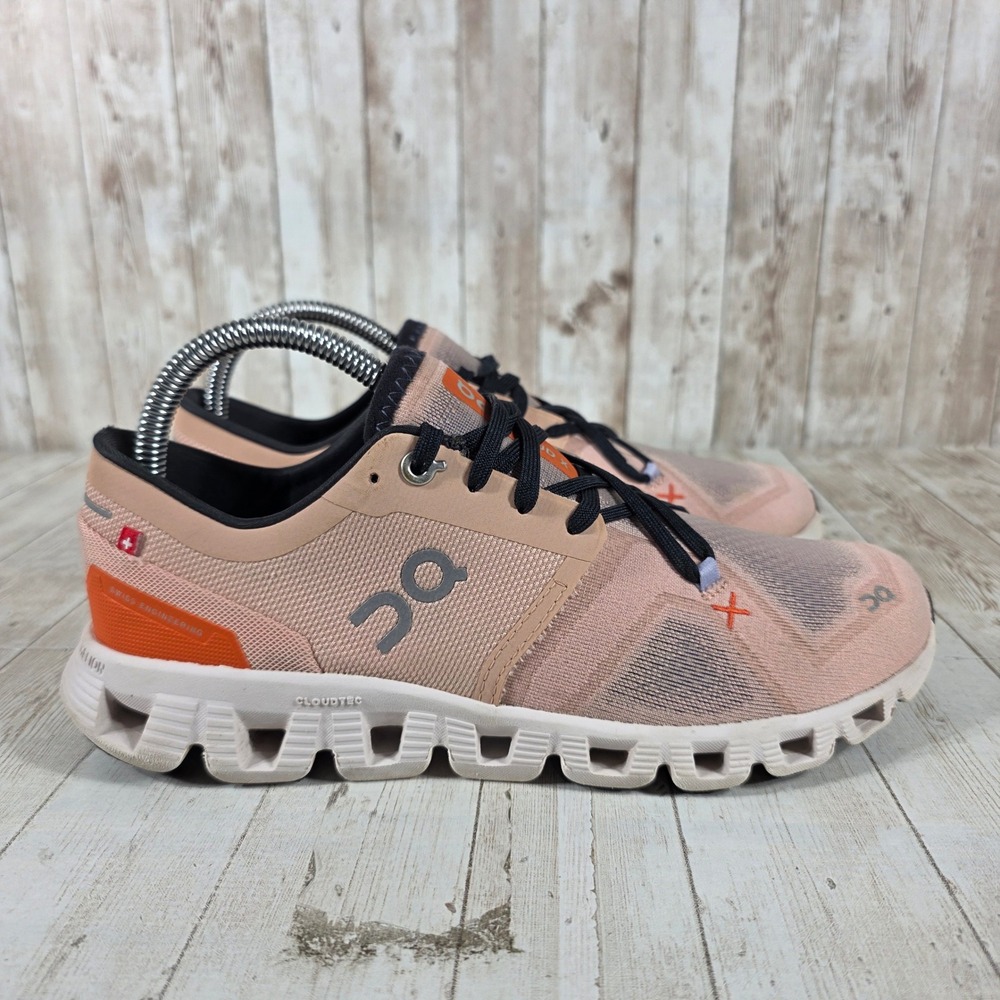 On‎ Cloud X Womens Running Shoes Peach Orange 60.98691 Size 8